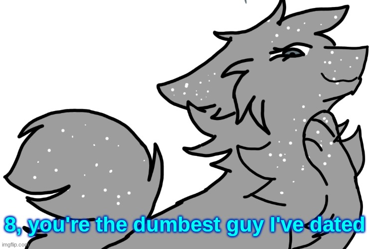 Wolf | 8, you're the dumbest guy I've dated | image tagged in wolf | made w/ Imgflip meme maker