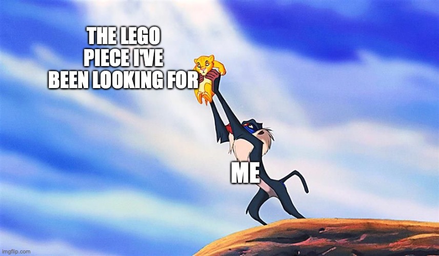 Ahhhh | THE LEGO PIECE I'VE BEEN LOOKING FOR; ME | image tagged in lion king rafiki simba,funny,memes,fun | made w/ Imgflip meme maker