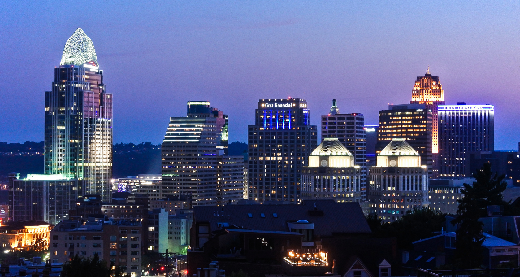 High Quality Cincinnati at night Blank Meme Template