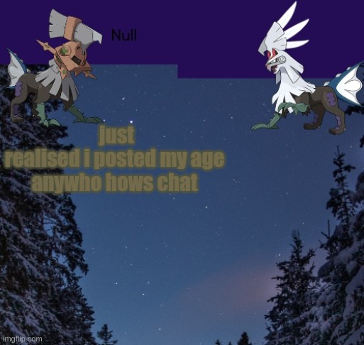 just realised i posted my age
anywho hows chat | image tagged in null templateo | made w/ Imgflip meme maker