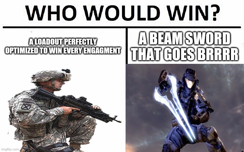 If you are a fan, you will understand the reference. | A LOADOUT PERFECTLY OPTIMIZED TO WIN EVERY ENGAGMENT; A BEAM SWORD THAT GOES BRRRR | image tagged in badger | made w/ Imgflip meme maker