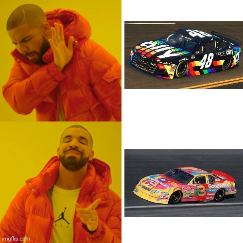 NASCAR promoting LGBT in my book | image tagged in memes,drake hotline bling | made w/ Imgflip meme maker