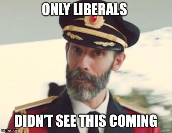 Captain Obvious | ONLY LIBERALS DIDN’T SEE THIS COMING | image tagged in captain obvious | made w/ Imgflip meme maker