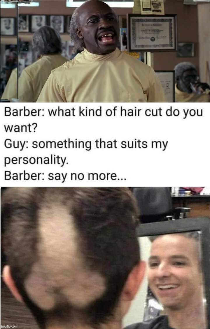 image tagged in clarence the barber | made w/ Imgflip meme maker