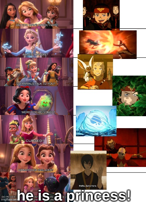 Aang is a princess! | he is a princess! | image tagged in she is a princess,atla | made w/ Imgflip meme maker