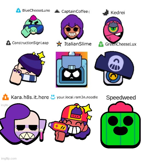 MSMG and their fav brawlers | Speedweed | made w/ Imgflip meme maker