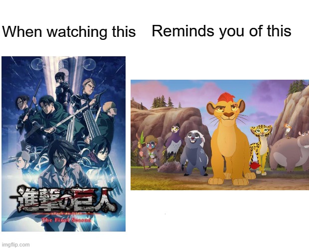 It's my whole childhood after watching lion king |  Reminds you of this; When watching this | image tagged in memes,the lion guard,anime | made w/ Imgflip meme maker
