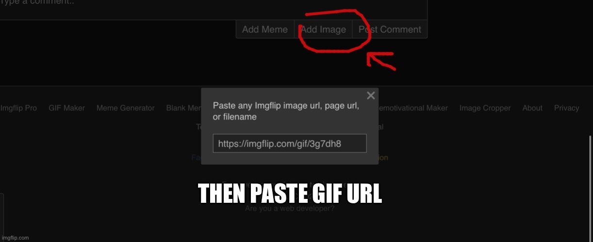 THEN PASTE GIF URL | made w/ Imgflip meme maker