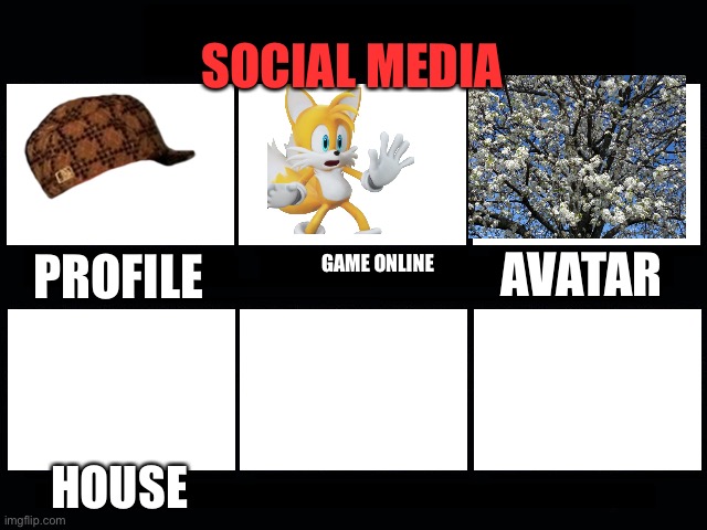 Meme selves | SOCIAL MEDIA; AVATAR; PROFILE; GAME ONLINE; HOUSE | image tagged in what my friends think i do | made w/ Imgflip meme maker