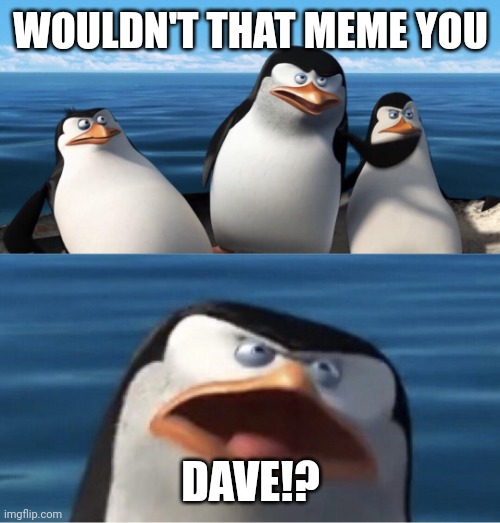 Wouldn't that make you | WOULDN'T THAT MEME YOU DAVE!? | image tagged in wouldn't that make you | made w/ Imgflip meme maker