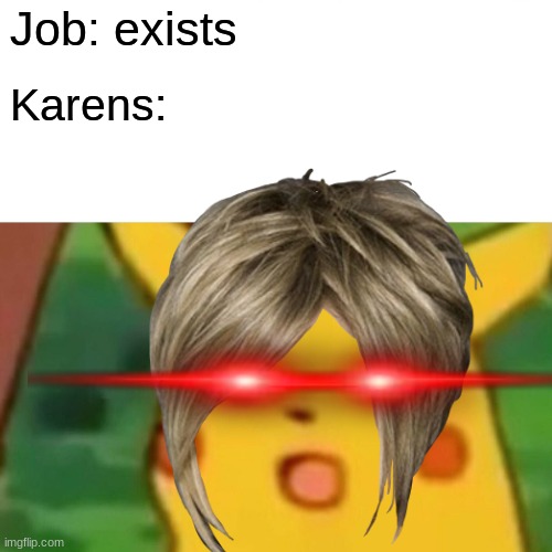 Job: exists; Karens: | image tagged in karen | made w/ Imgflip meme maker