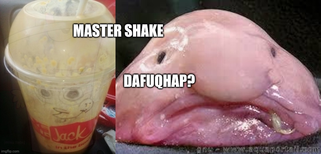 dafuqhap |  MASTER SHAKE; DAFUQHAP? | image tagged in blobfish,dafuqhap,master chief,420,master shake,meatwad | made w/ Imgflip meme maker