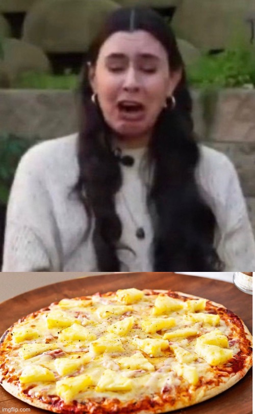 Pineapple pizza | image tagged in pineapple pizza,pizza,couple upset in bed,crying | made w/ Imgflip meme maker