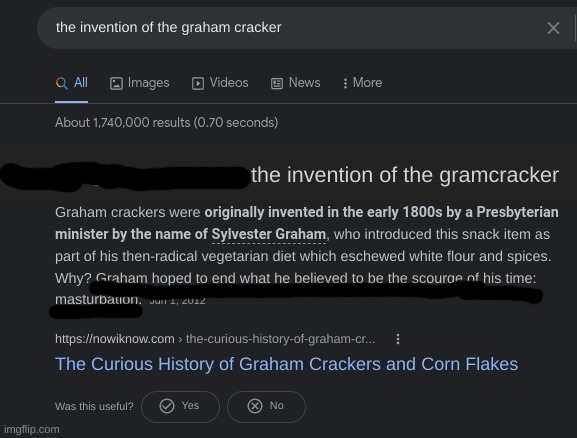 graham crackers were invented to suppress sexual appetite | image tagged in grahamcrackers,sexual appetite,good to know | made w/ Imgflip meme maker