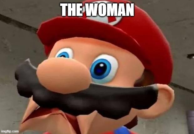 Mario WTF | THE WOMAN | image tagged in mario wtf | made w/ Imgflip meme maker