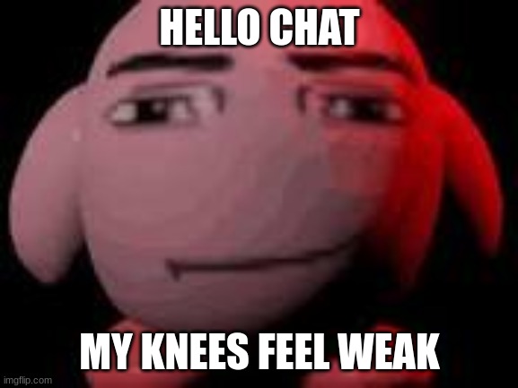 ok but who the hell asked about my knees | HELLO CHAT; MY KNEES FEEL WEAK | made w/ Imgflip meme maker