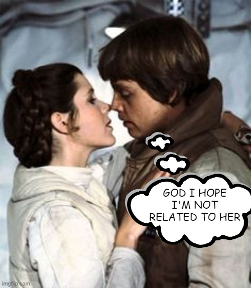 Well..... | GOD I HOPE I'M NOT RELATED TO HER | image tagged in star wars | made w/ Imgflip meme maker