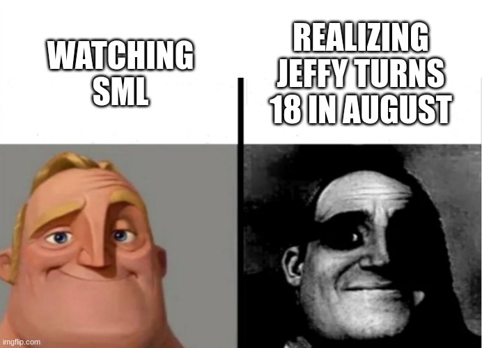 Teacher's Copy | REALIZING JEFFY TURNS 18 IN AUGUST; WATCHING SML | image tagged in teacher's copy | made w/ Imgflip meme maker