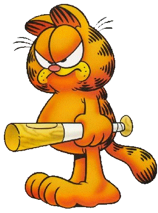 Garfield with a baseball bat Blank Meme Template