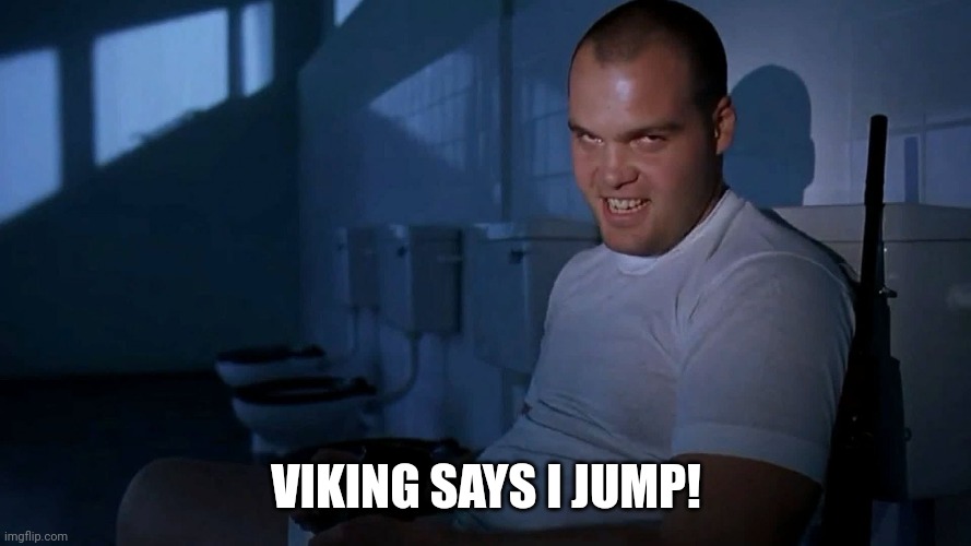 Full Metal Jacket IT | VIKING SAYS I JUMP! | image tagged in full metal jacket it | made w/ Imgflip meme maker