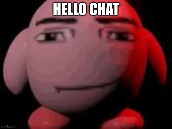 man face kirby | HELLO CHAT | image tagged in man face kirby | made w/ Imgflip meme maker