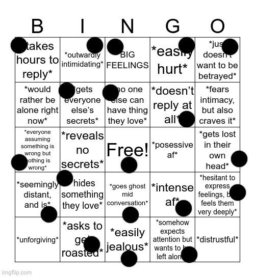 Scorpio Bingo | image tagged in scorpio bingo | made w/ Imgflip meme maker