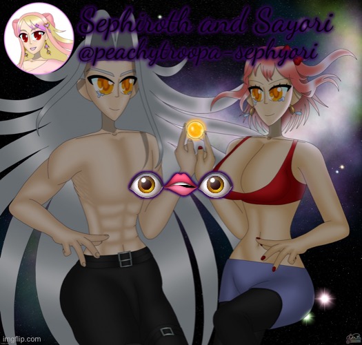 Sayori and Sephiroth | 👁🫦👁 | image tagged in sayori and sephiroth | made w/ Imgflip meme maker