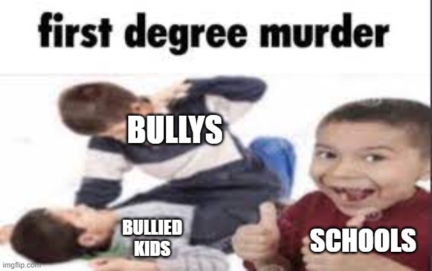 Why schools Why | BULLYS; BULLIED KIDS; SCHOOLS | image tagged in school sucks | made w/ Imgflip meme maker