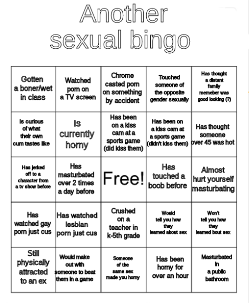 horny bingo Blank Meme Template