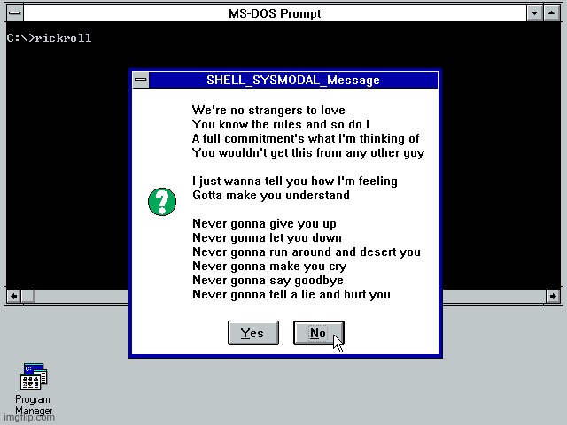 Windows rickroll | image tagged in windows rickroll | made w/ Imgflip meme maker