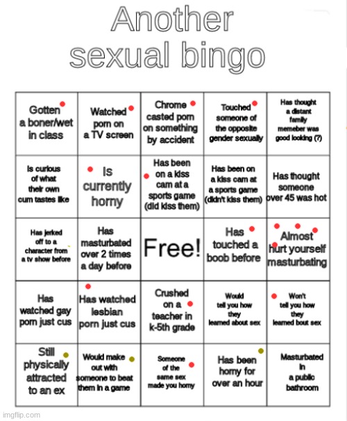 horny bingo | image tagged in horny bingo | made w/ Imgflip meme maker