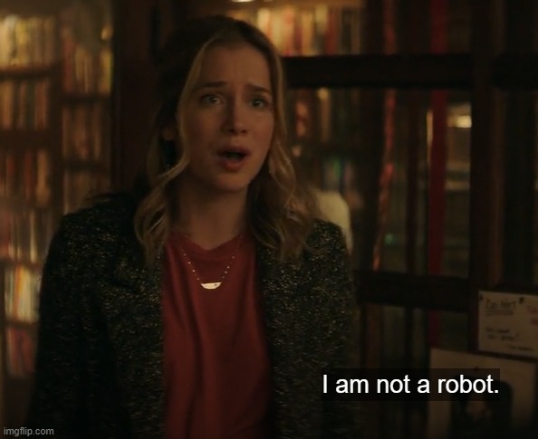 guys she's not a robot | made w/ Imgflip meme maker