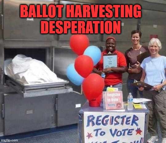 Ballot harvesting starting early | BALLOT HARVESTING DESPERATION | image tagged in democrats,cheaters | made w/ Imgflip meme maker