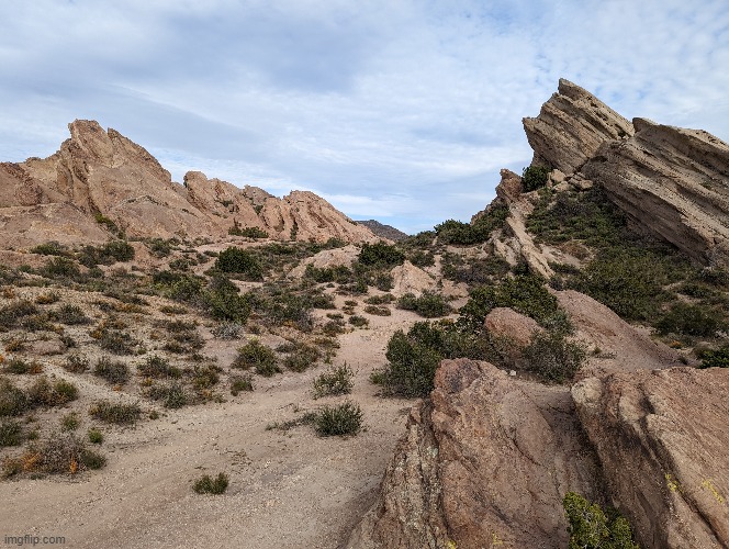 I went to Vasquez Rocks a few days ago. I will return soon for drone footage. | image tagged in memes,vasquez rocks,travel,sight seeing,science fiction,star trek | made w/ Imgflip meme maker
