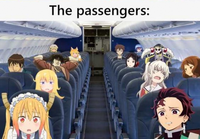 High Quality annoyed anime passengers Blank Meme Template