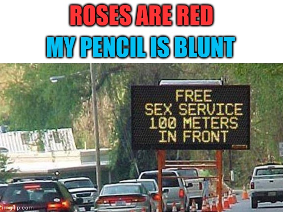 . | ROSES ARE RED; MY PENCIL IS BLUNT | image tagged in memes | made w/ Imgflip meme maker