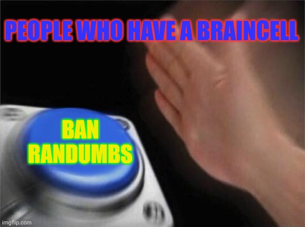 Dreams of Brawl Stars players with a braincell | PEOPLE WHO HAVE A BRAINCELL; BAN RANDUMBS | image tagged in memes,blank nut button | made w/ Imgflip meme maker