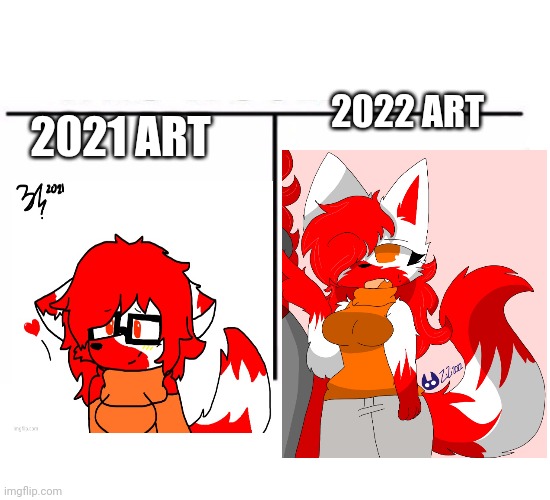 Yet lit has not changed- | 2022 ART; 2021 ART | image tagged in comparison table,lit | made w/ Imgflip meme maker