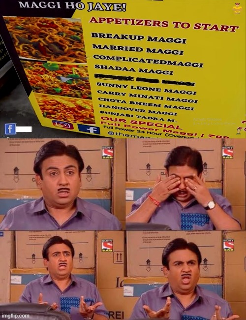 maggi variety | image tagged in jethalal surprised | made w/ Imgflip meme maker