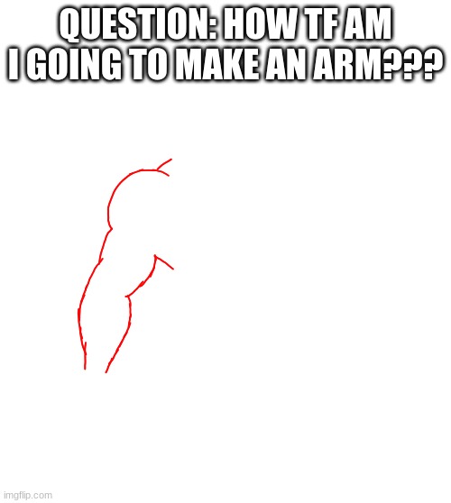 QUESTION: HOW TF AM I GOING TO MAKE AN ARM??? | made w/ Imgflip meme maker