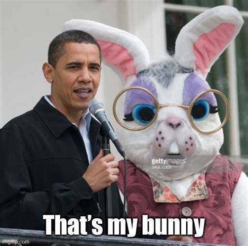 Obama Easter Bunny | That’s my bunny | image tagged in obama easter bunny | made w/ Imgflip meme maker