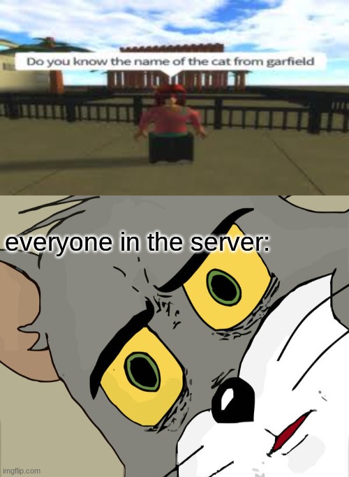 garlicfield | everyone in the server: | image tagged in memes,unsettled tom | made w/ Imgflip meme maker