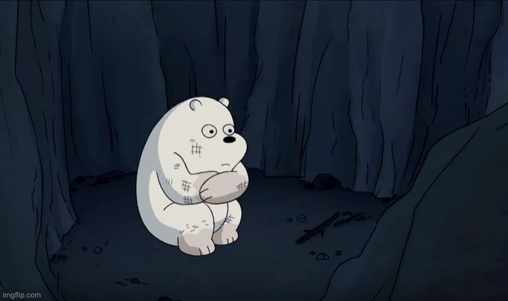 Ice Bear - Scared | image tagged in ice bear - scared | made w/ Imgflip meme maker