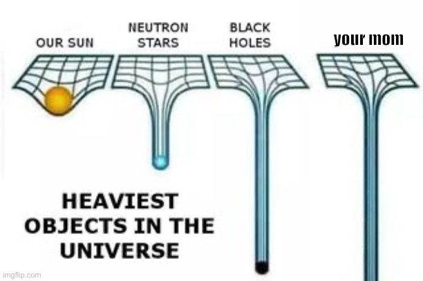 heaviest objects |  your mom | image tagged in heaviest objects,memes | made w/ Imgflip meme maker