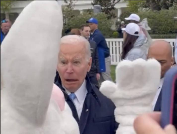 High Quality Joe Biden vs The Easter Bunny Blank Meme Template
