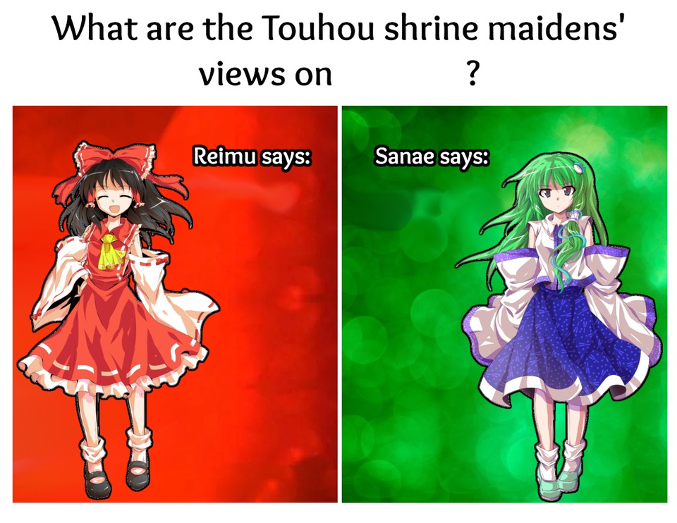 High Quality Reimu vs Sanae Blank Meme Template