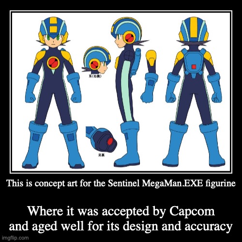 MegaMa.EXE Figurine Concept Art | image tagged in demotivationals,megaman,megaman battle network | made w/ Imgflip demotivational maker