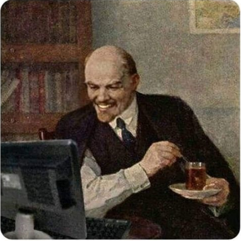 Lenin computer Blank Meme Template