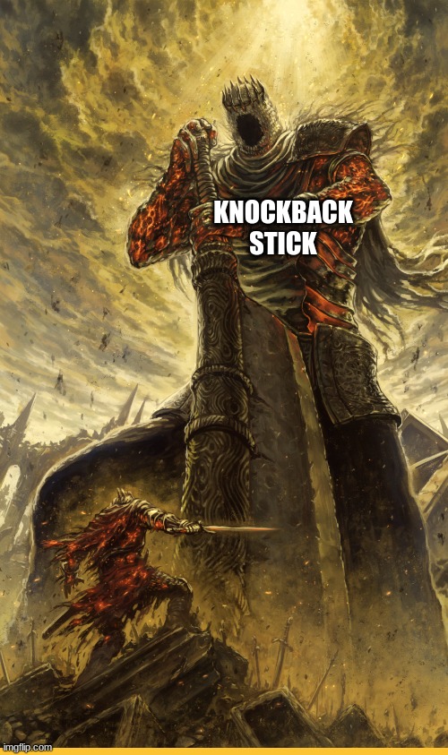 Fantasy Painting | KNOCKBACK STICK | image tagged in fantasy painting | made w/ Imgflip meme maker