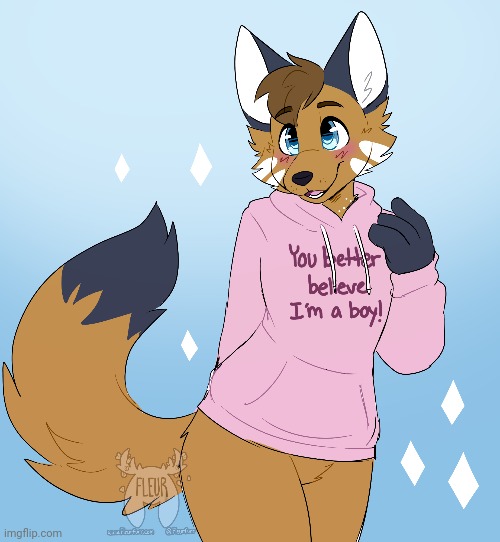 Art by Fleurfurr | image tagged in furry,femboy,cute | made w/ Imgflip meme maker